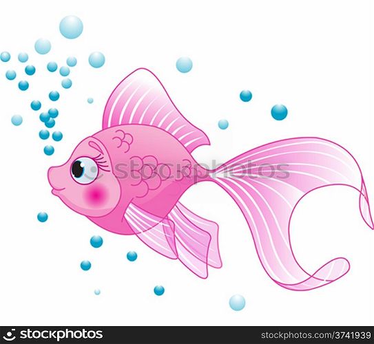 &#xA;Illustration of cute pink fish