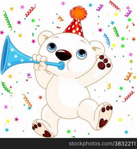 &#xA;Illustration of cute polar bear celebrating