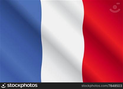 &#xA;Illustration of France flag blowing in the wind