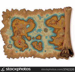 &#xA;Illustration of pirate scroll map