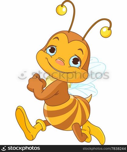 &#xA;Illustration of running cute bee