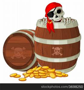 &#xA;Pirate skeleton gets out of the barrel