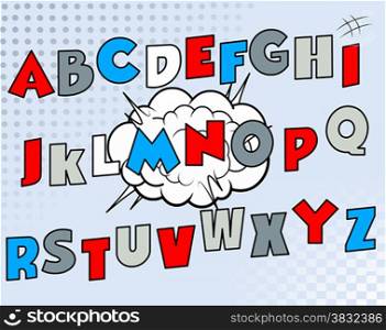 &#xA;Set of letters in cartoon font