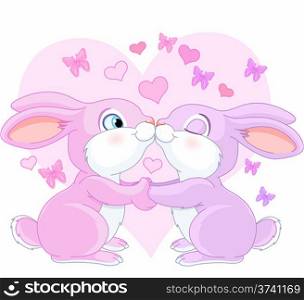 &#xA;Two Valentine rabbits in love