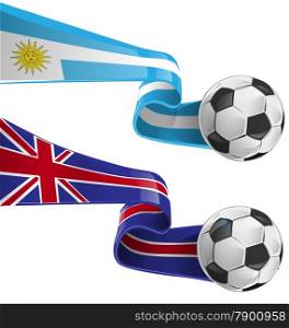 &#xA;uruguay &amp; england flag with soccer ball