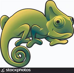 &#xA;&#xA;A vector illustration of a cute chameleon lizard&#xA;