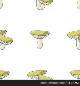 Xerocomus. Seamless pattern with forest mushrooms. Illustration in hand draw style. Autumn motives. Can be used for fabric, packaging, wrapping paper and etc. Autumn mood. Illustration in hand draw style. Seamless pattern