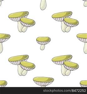 Xerocomus. Seamless pattern with forest mushrooms. Illustration in hand draw style. Autumn motives. Can be used for fabric, packaging, wrapping and etc. Autumn mood. Illustration in hand draw style. Seamless pattern