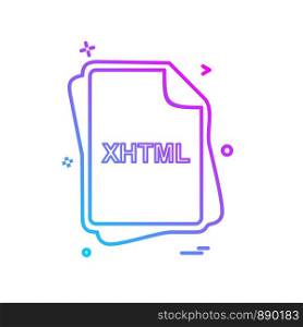 XHTML file type icon design vector