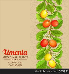 ximenia vector pattern on color background. ximenia vector background