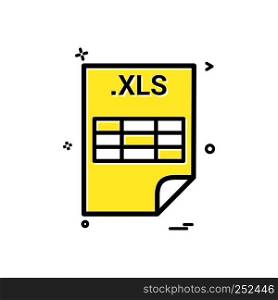 XLS application download file files format icon vector design
