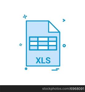 xls file file extension file format icon vector design