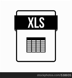 XLS file icon in simple style on a white background. XLS file icon, simple style