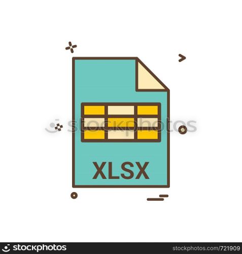 xlsx file file extension file format icon vector design