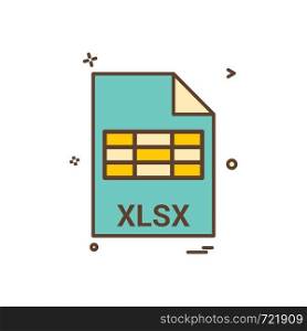 xlsx file file extension file format icon vector design