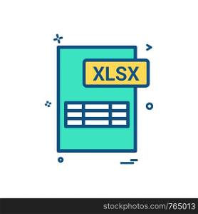 xlsx file format icon vector design