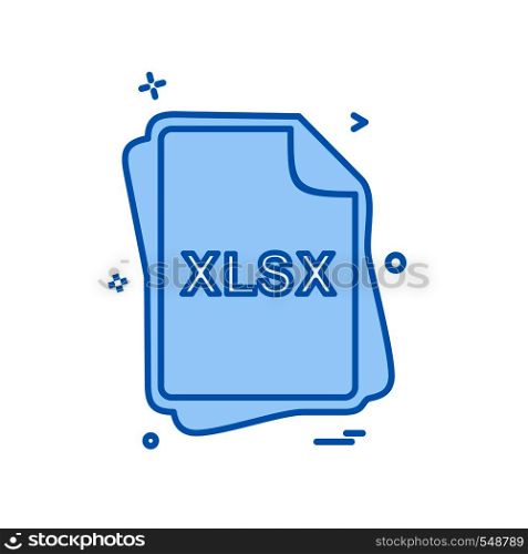 XLSX file type icon design vector
