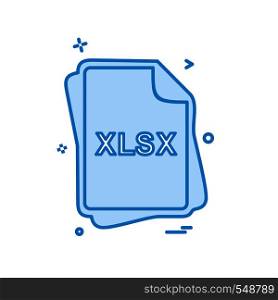 XLSX file type icon design vector