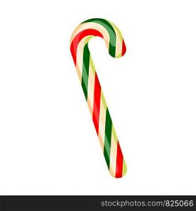 Xmas candy stick icon. Cartoon of xmas candy stick vector icon for web design isolated on white background. Xmas candy stick icon, cartoon style