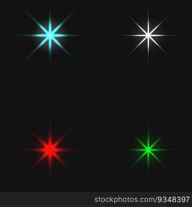 Xmas colored stars collection. Star xmas christmas, vector holiday celebration design, illustration of bright stars. Xmas colored stars collection