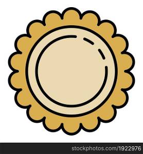 Xmas cookie icon. Outline xmas cookie vector icon color flat isolated on white. Xmas cookie icon color outline vector