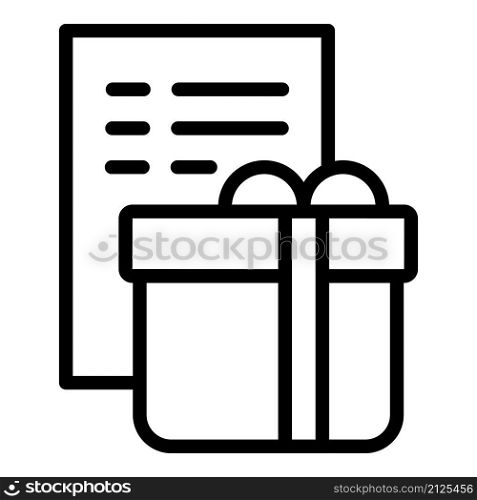 Xmas gift icon outline vector. Box present. Package party. Xmas gift icon outline vector. Box present