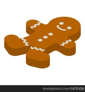 Xmas gingerbread icon. Isometric of xmas gingerbread vector icon for web design isolated on white background. Xmas gingerbread icon, isometric style