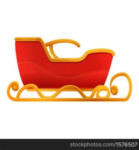 Xmas sleigh icon. Cartoon of xmas sleigh vector icon for web design isolated on white background. Xmas sleigh icon, cartoon style