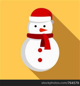 Xmas snowman icon. Flat illustration of xmas snowman vector icon for web design. Xmas snowman icon, flat style