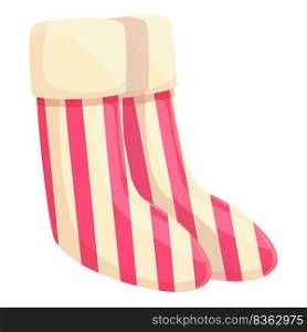 Xmas sock icon cartoon vector. Cute foot. Winter stocking. Xmas sock icon cartoon vector. Cute foot