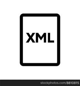 XML file icon line isolated on white background. Black flat thin icon on modern outline style. Linear symbol and editable stroke. Simple and pixel perfect stroke vector illustration.