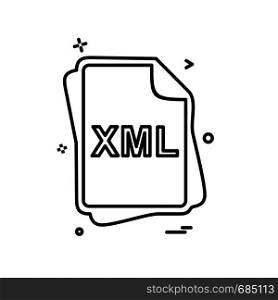 XML file type icon design vector