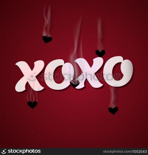 XOXO, Happy Valentines Day Cupid shoots bullets of hearts. XOXO, Cupid shoots bullets of hearts
