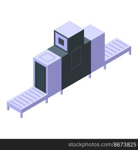 Xray scan line icon isometric vector. Chest body. Cage machine. Xray scan line icon isometric vector. Chest body