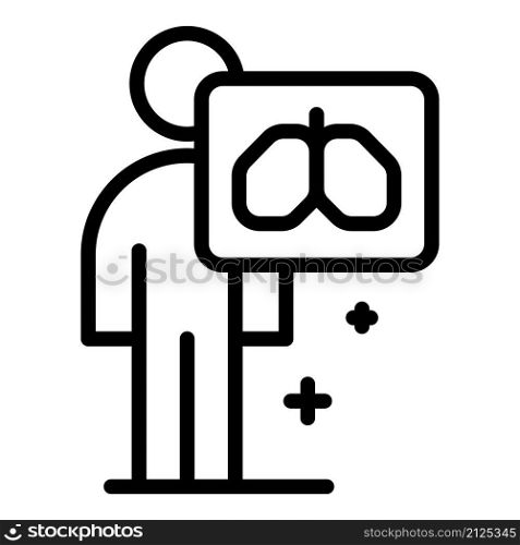 Xray treatment icon outline vector. Cancer patient. Lung chest. Xray treatment icon outline vector. Cancer patient