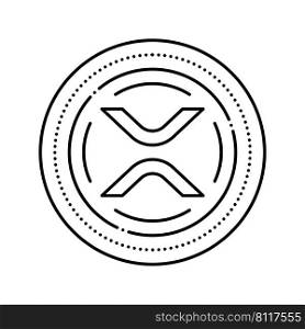 xrp cryptocurrency line icon vector. xrp cryptocurrency sign. isolated contour symbol black illustration. xrp cryptocurrency line icon vector illustration