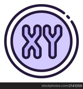 XY experiment icon outline vector. Genetic dna. Human baby. XY experiment icon outline vector. Genetic dna