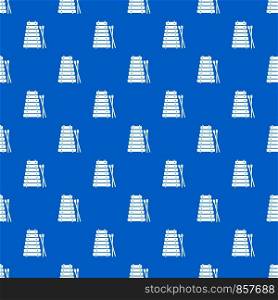Xylophone and sticks pattern repeat seamless in blue color for any design. Vector geometric illustration. Xylophone and sticks pattern seamless blue