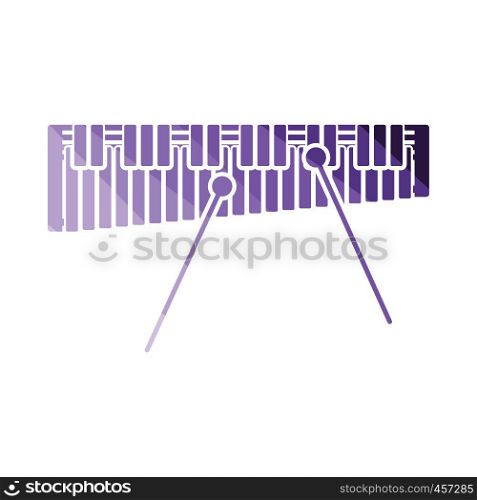 Xylophone icon. Flat color design. Vector illustration.