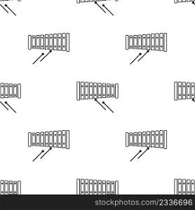 Xylophone Icon Seamless Pattern, Percussion Musical Instrument Vector Art Illustration