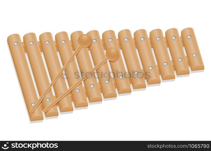 xylophone musical instruments stock vector illustration isolated on white background
