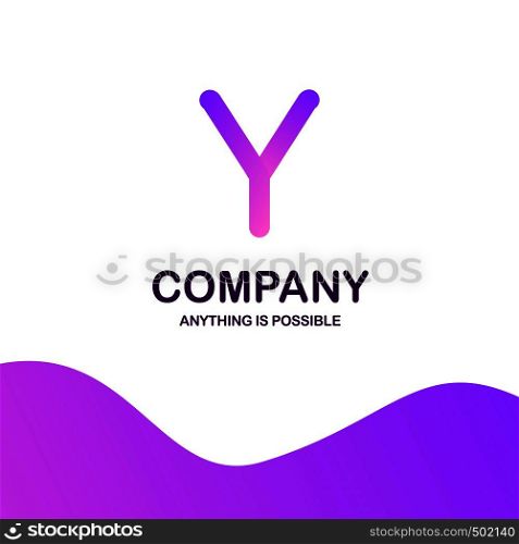 Y company logo design with purple theme vector