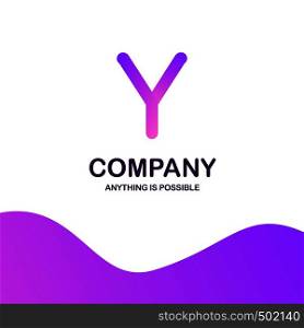 Y company logo design with purple theme vector