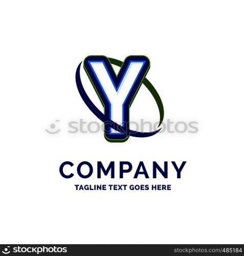 Y Company Name Design. Logo Template. Brand Name template Place for Tagline. Creative Logo Design