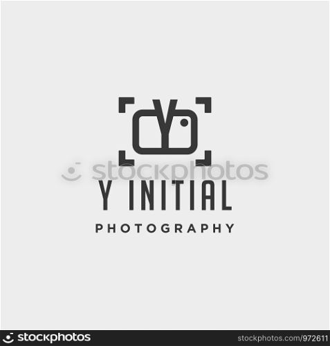 y initial photography logo template vector design icon element. y initial photography logo template vector design
