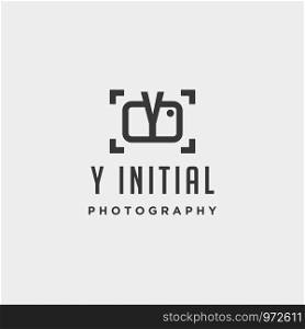 y initial photography logo template vector design icon element. y initial photography logo template vector design
