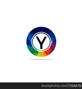 Y Letter colorful logo in the hexagonal. Polygonal letter Y