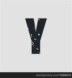 Y letter grunge style. Vector eps10 simple design