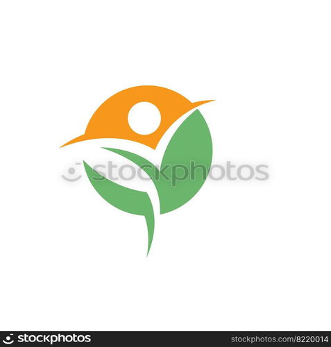 Y letter leaf people icon vector illustration concept design template web