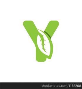 Y Letter logo leaf concept template design
